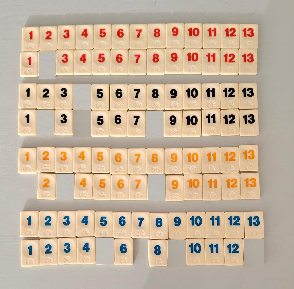 Losse STENEN van Rummikub nr 290 (kleine steen) ROND logo, Hobby en Vrije tijd, Ophalen of Verzenden, Gebruikt