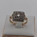 Gouden 14k ring met diamanten, maat 19,5 (5.44g), Sieraden, Tassen en Uiterlijk, Ringen, Gebruikt, 19 tot 20, Ophalen of Verzenden