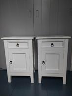 Teakhouten (nacht)kastjes -  in brocante stijl, Ophalen, Gebruikt, Minder dan 45 cm, 55 tot 70 cm