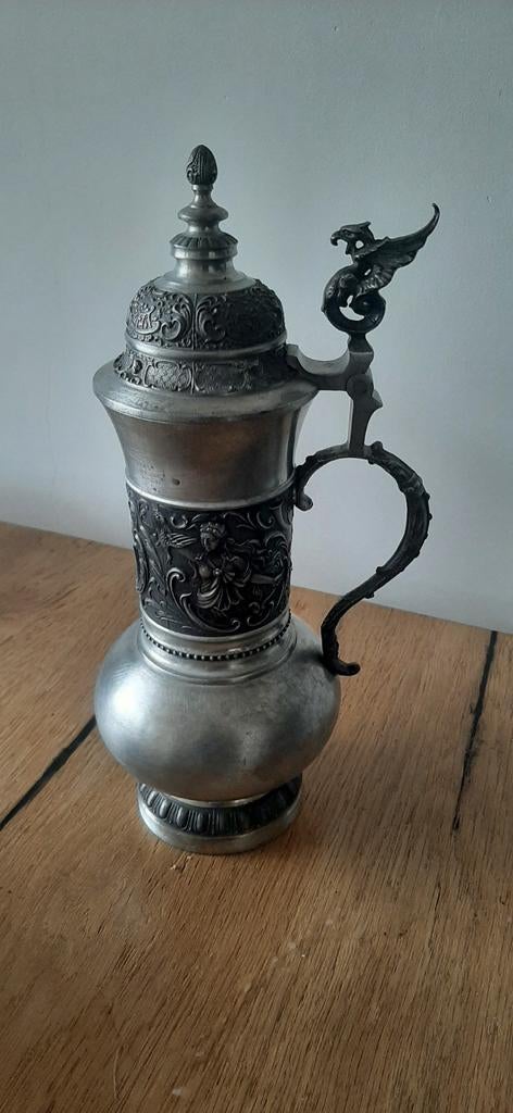 Prachtige schenkkan, deutsche zinner, Antiek en Kunst, Antiek | Tin, Ophalen of Verzenden
