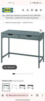 IKEA ALEX Bureau - Grijs-turquoise met 2 lades, Ophalen, Zo goed als nieuw, Bureau