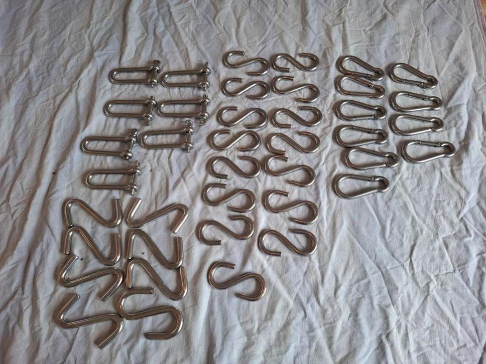 Diverse Haken: Hijshaken, Hijsogen en Karabijnhaken. 50st, Ophalen of Verzenden, Nieuw, Minder dan 50 mm, Overige typen