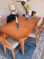 eethoek met 4 stoelen, Ophalen, Gebruikt, Blank eiken patine, 4 tot 6 stoelen