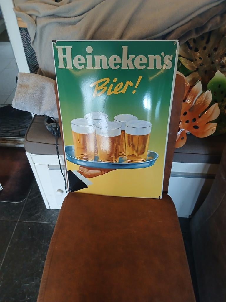 Emaille bord  Heineken's bier, Ophalen