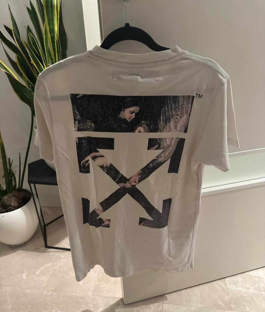Off-White Caravaggio Arrow White Tee, Kleding | Heren, T-shirts, Zo goed als nieuw, Maat 46 (S) of kleiner, Wit, Ophalen of Verzenden