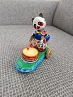 Tin toys vintage blik blikken speelgoed panda met trommel, Ophalen of Verzenden