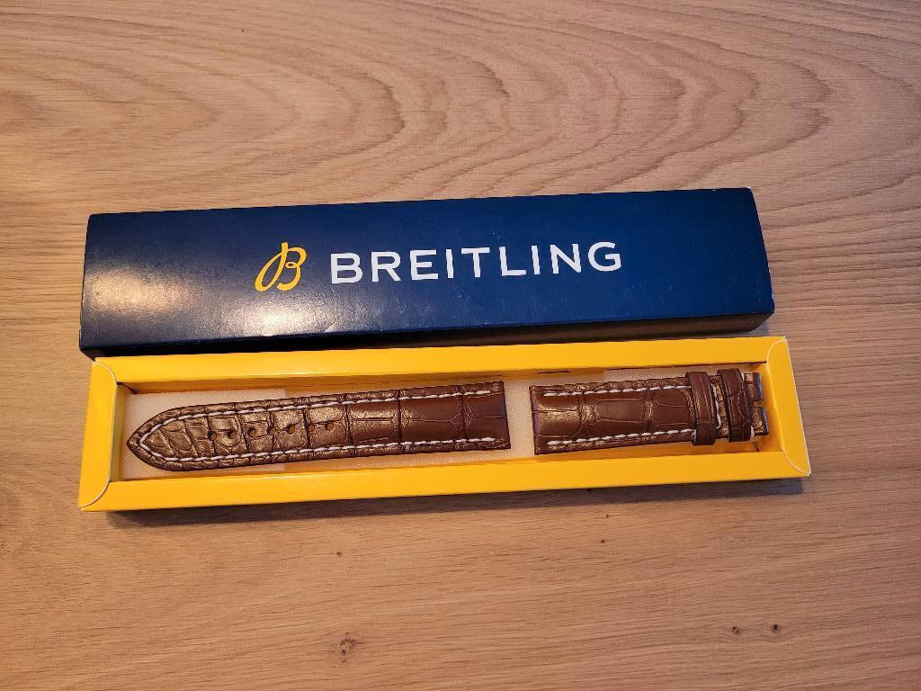 Breitling alligator strap gold 2368, Ophalen, Overige materialen, Leer, Breitling