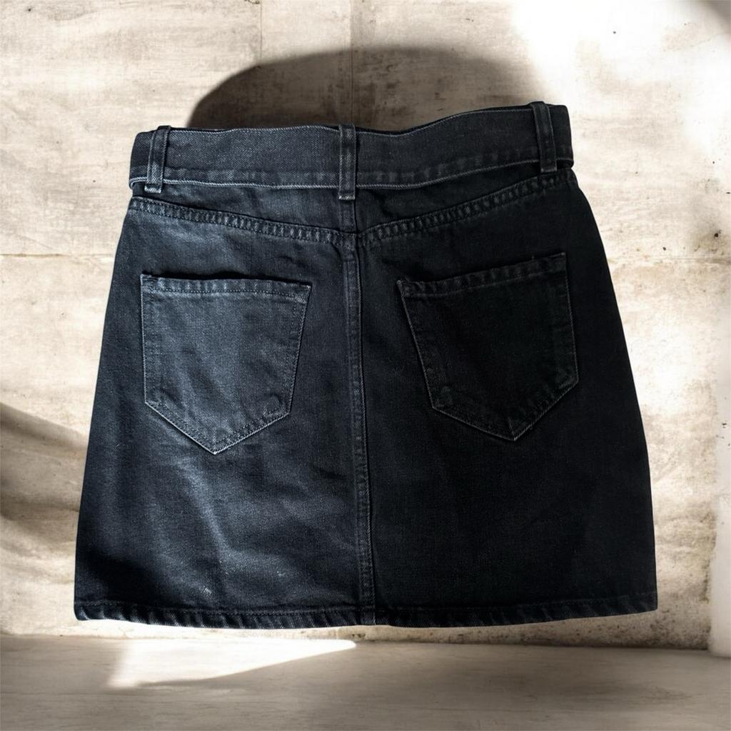Zwart spijkerrokje met knopen en ceintuur - Maat S, Kleding | Dames, Rokken, Verzenden, Zwart, Maat 36 (S), Gedragen