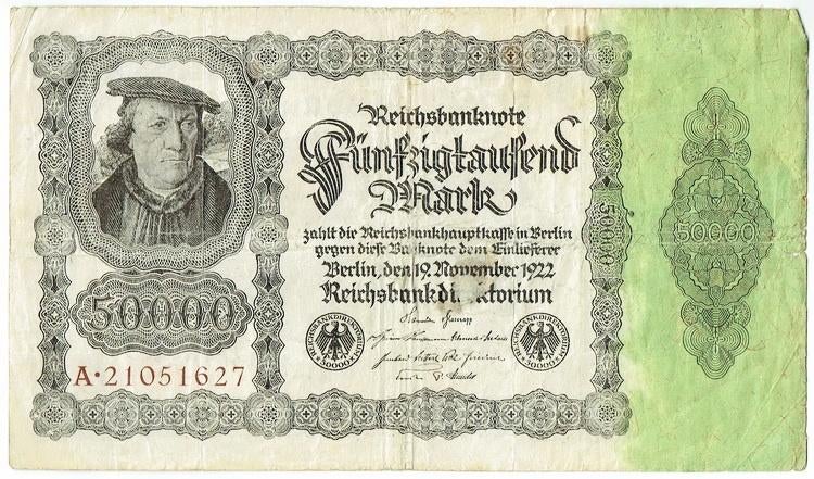 1 Bankbiljet Duits Inflatie 50.000 Mark 1922, Verzenden, Overige landen