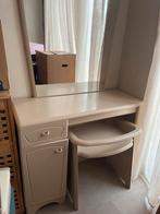 Make-up tafel met spiegel, lade, kastje en stoel, Ophalen, Gebruikt, 50 tot 100 cm, Minder dan 100 cm