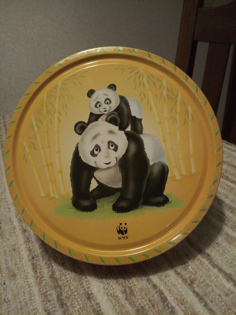 PANDA Koektrommel Koek blik WWF - ZGAN !!!, Ophalen of Verzenden, Zo goed als nieuw, Koek(jes)