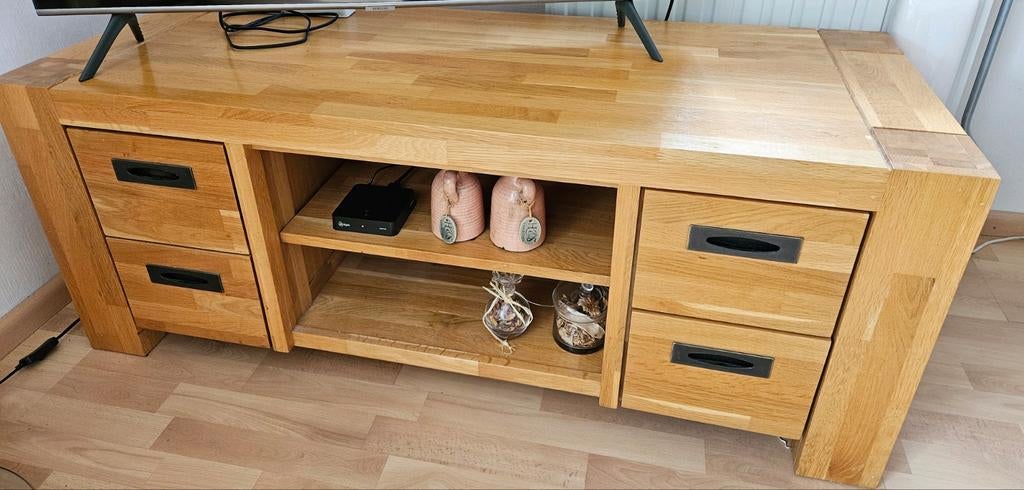 Massief eiken tv kast, Ophalen, Eikenhout