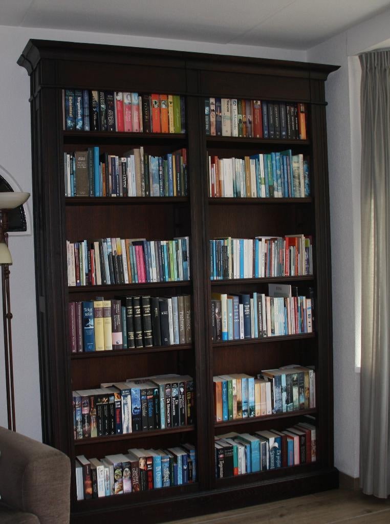 Boekenkast – eiken – landelijke stijl, Huis en Inrichting, Kasten | Boekenkasten, Ophalen, Met plank(en), Gebruikt, 200 cm of meer