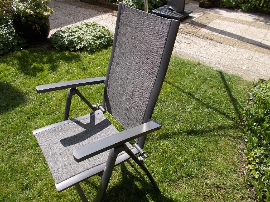 2 nieuwe tuinstoelen, Tuin en Terras, Tuinstoelen, Ophalen, Nieuw, Aluminium, Verstelbaar