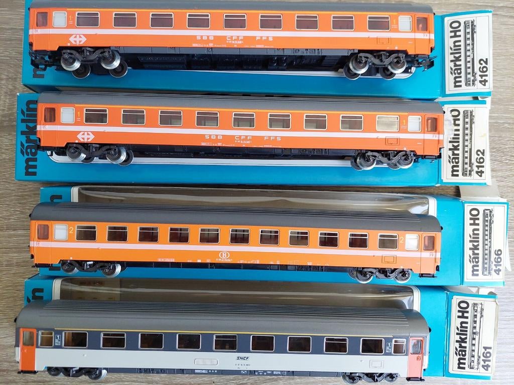 Märklin H0 4161 4162 4166 rijtuig SBB NMBS SNCF Eurofima, Hobby en Vrije tijd, Wisselstroom, Ophalen of Verzenden, Märklin, Nieuw