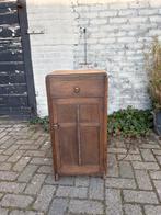 Antiek brocante Eiken Nachtkastje met Lade en Deur, Ophalen