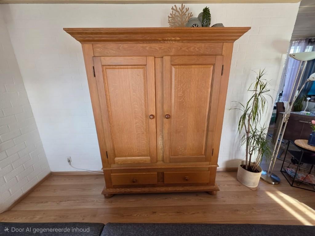 Kast blank eiken, Ophalen, Gebruikt, 150 tot 200 cm, 150 tot 200 cm