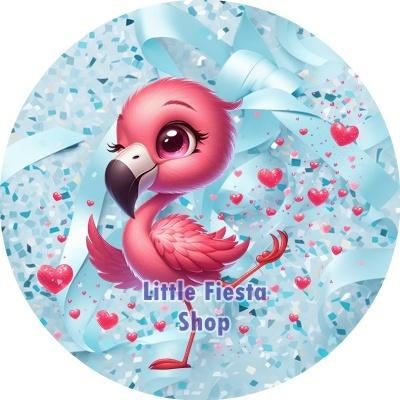 L1819 ouwel flamingo 20x4,7cm eetbare cupcake rondjes, Ophalen of Verzenden, Nieuw, Cupcakes, Versiering