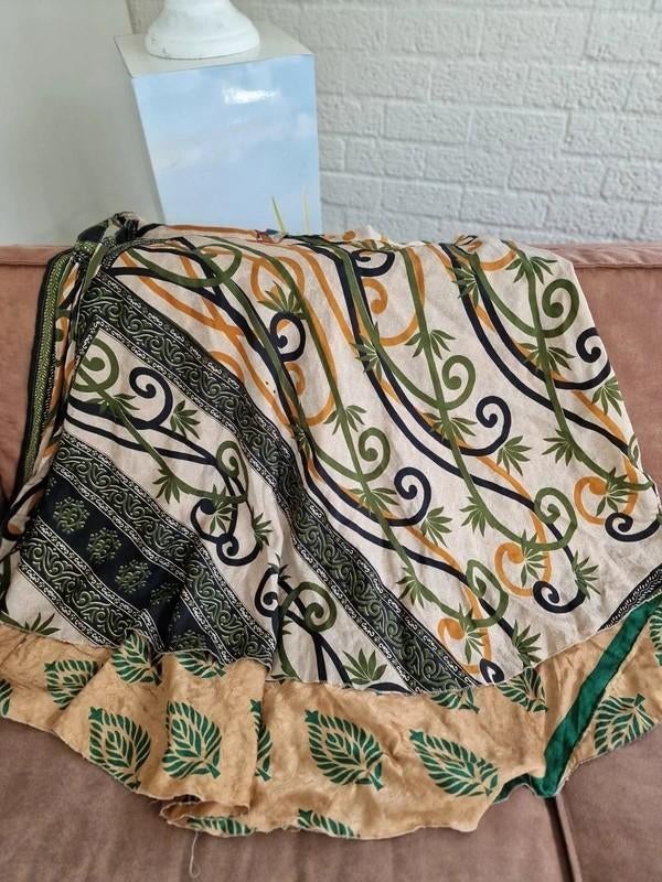 Boho wrap jurk doek zijde mix India multistyle, Ophalen of Verzenden, Zo goed als nieuw, Onder de knie