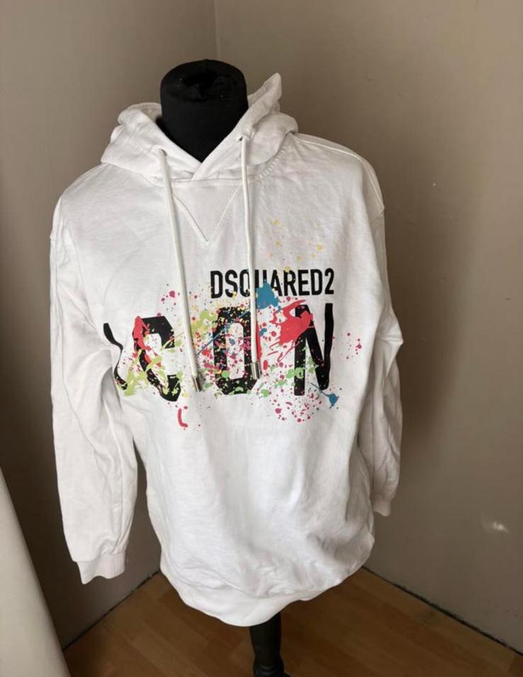 Dsquared 2 Icon gave witte hoodie/trui mt XL ZGAN, Kleding | Heren, Ophalen of Verzenden, Zo goed als nieuw, Maat 56/58 (XL), Wit