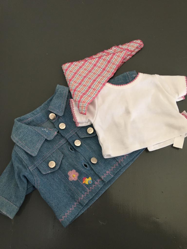 Nieuw baby born spijkerjasje met shirtje en sjaal, Ophalen of Verzenden, Nieuw, Babypop