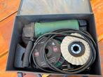 Bosch haakse slijper met koffer en diverse slijpschijven, Ophalen of Verzenden, Gebruikt, 700 tot 1000 watt, Haakse handslijpmachine