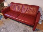 Leolux BoraBora banken en stoel rood leer, Ophalen, 150 tot 200 cm, Tweepersoons, Zo goed als nieuw