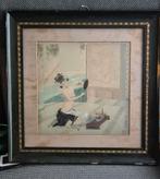 Chinees licht erotisch aquarel in lijst, Ophalen of Verzenden