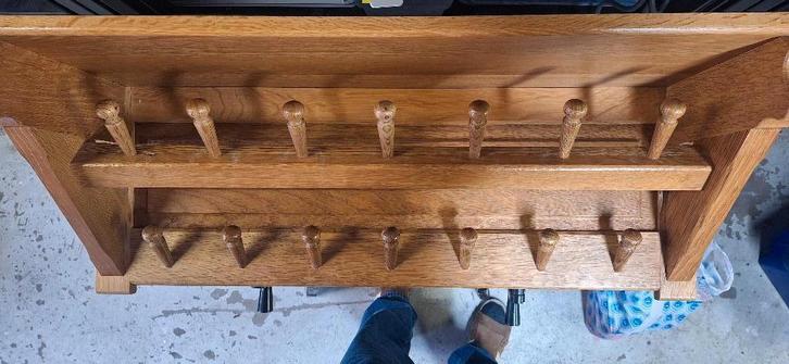Kapstok (massief eiken) van de Oisterwijk-fabriek, Huis en Inrichting, Woonaccessoires | Kapstokken, Gebruikt, Wandkapstok, Minder dan 100 cm