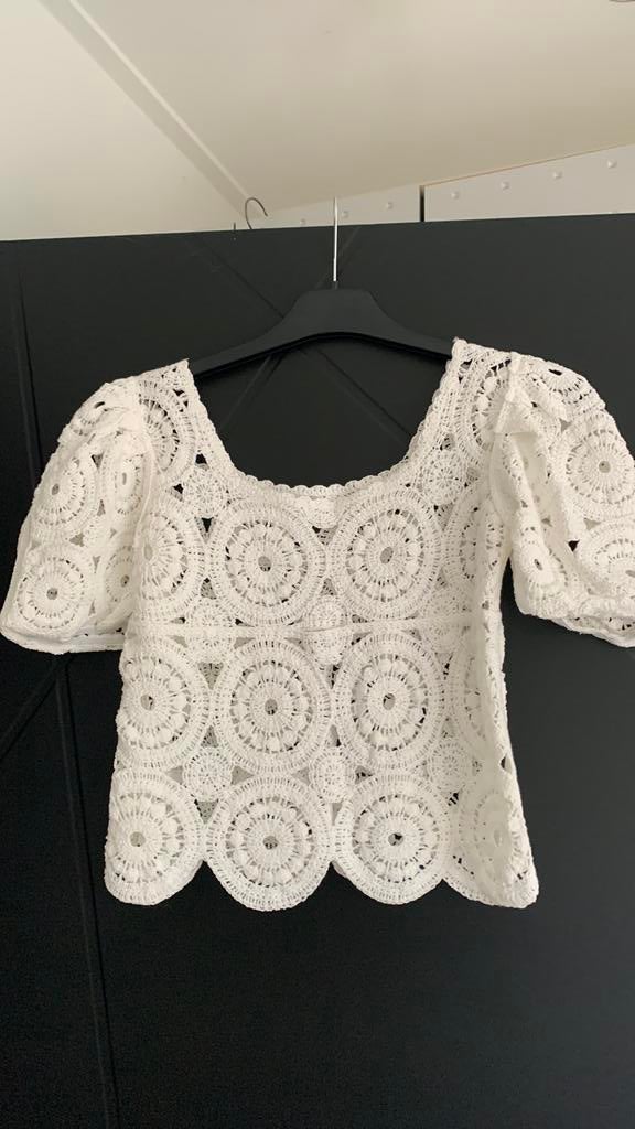 Witte gehaakte top maat Xs nieuw, Kleding | Dames, Tops, Wit, Nieuw, Ophalen of Verzenden, Korte mouw
