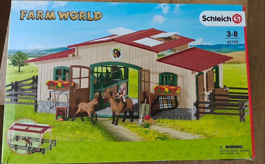 Schleich Manege Set met wasbox, stal, agility-set, Ophalen of Verzenden, Zo goed als nieuw