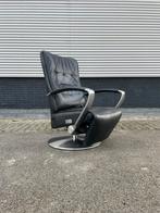 Zwarte leren prominent relax fauteuil / relax stoel op accu, Ophalen, Nvt, Nvt, Nvt