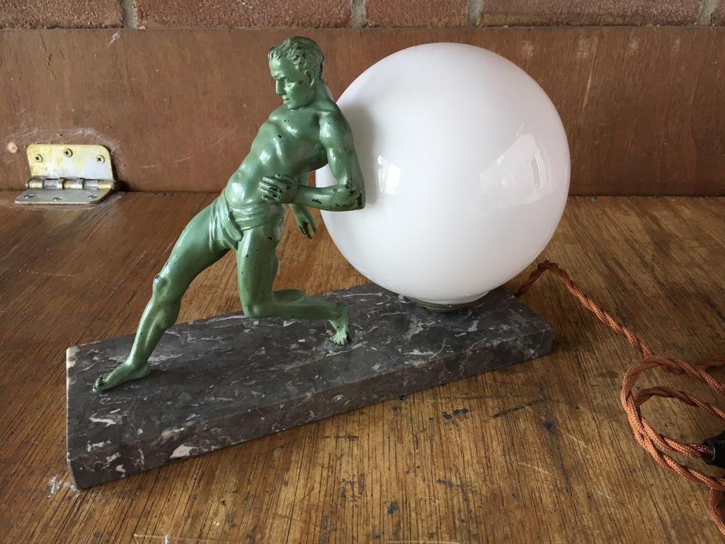 Art deco tafellamp gesigneerd, Antiek en Kunst, Antiek | Lampen, Ophalen of Verzenden