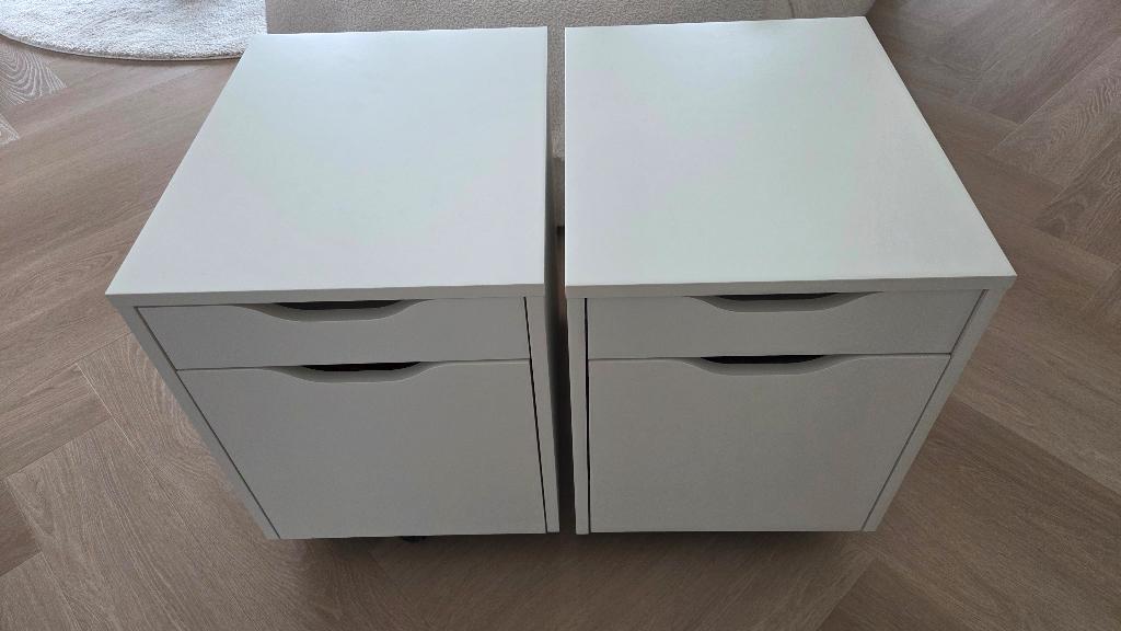 2x IKEA Alex bureau ladekast op wielen, wit, nieuw !, Ophalen, Minder dan 50 cm, 1 of 2 laden, Nieuw