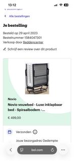 Luxe opklapbaar bed spiraalbodem 80x200, Ophalen, Eenpersoons, Zwart, Luxe