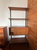 Vintage wandsysteem met kast en planken, Huis en Inrichting, Kasten | Boekenkasten, Ophalen, Gebruikt, 100 tot 150 cm, 150 tot 200 cm