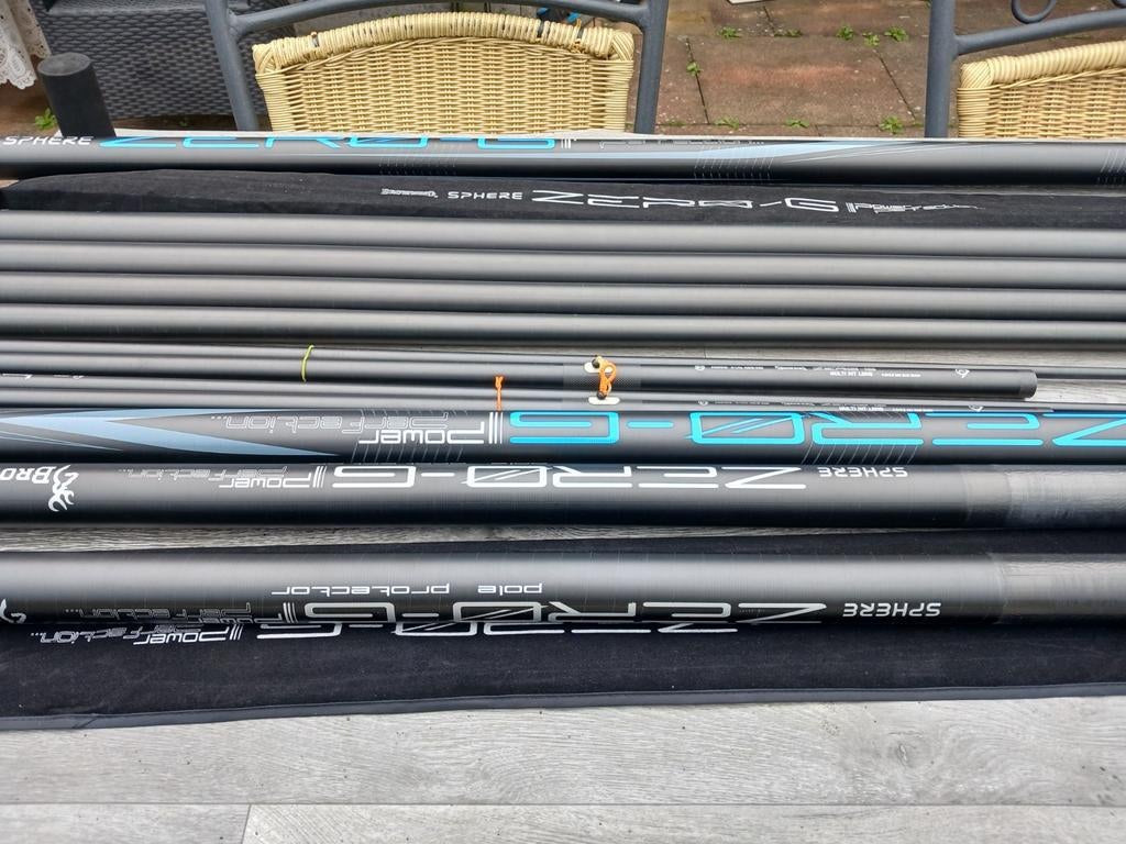 2x Browning Zero Power Perfection vaste hengel 11.5m, Watersport en Boten, Ophalen of Verzenden