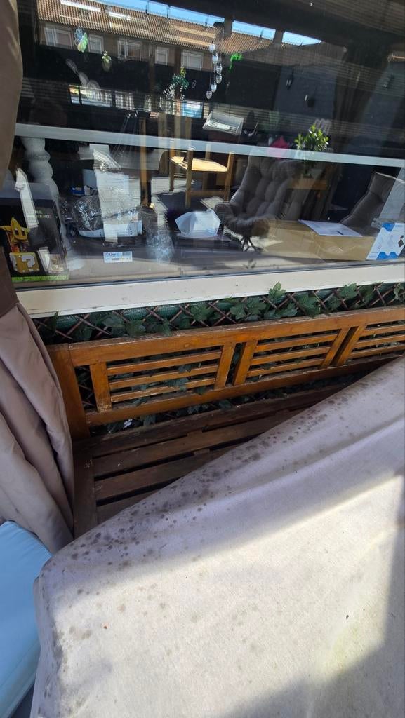 Houten tuinbankje met kussen gratis ophalen, Tuin en Terras, Tuinbanken, Ophalen