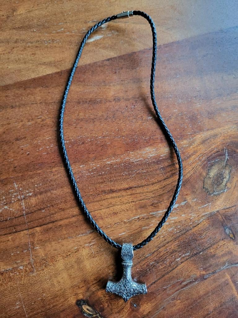 Mjolnir Hanger Ketting - Thor's Hamer, Ophalen of Verzenden, Zo goed als nieuw, Zilver, Overige materialen
