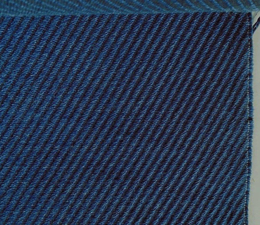De Ploeg Toulouse 46/48 kobaltblauw+blauw restant meubelstof, Wol, Blauw, 120 cm of meer, Ophalen of Verzenden