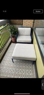 TE KOOP: loveseat met hocker + bijbehorende kussens., Ophalen, Zo goed als nieuw