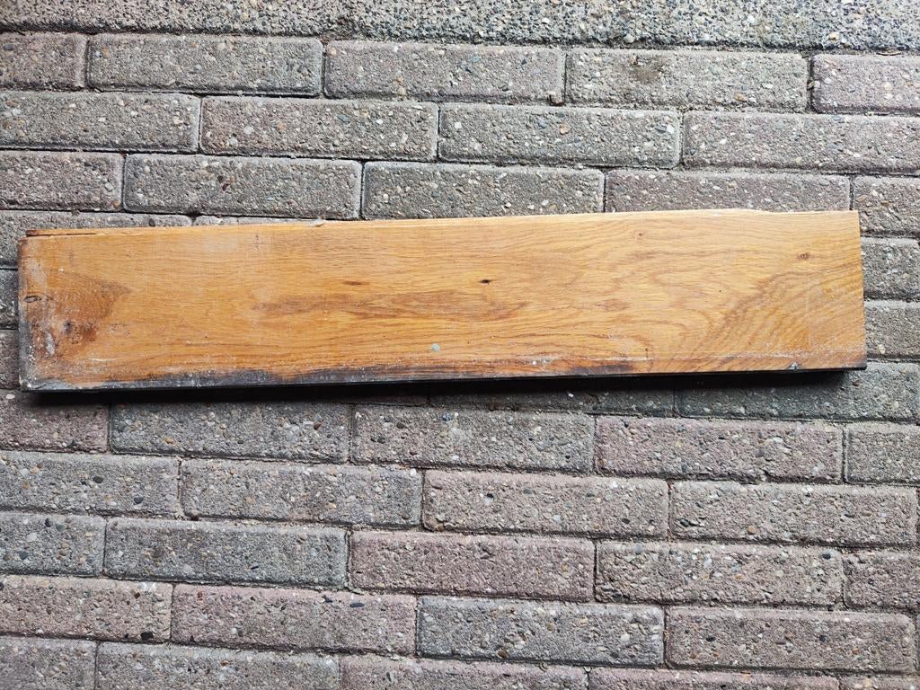 Eikenhouten vloerdelen, 40m², 2cm dik, deels onbehandeld, Ophalen, Gebruikt, Vloerdelen of -planken, 10 m² of meer