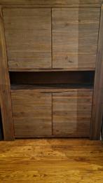 Buffetkast (acaciahout), Met deur(en), 100 tot 150 cm, Zo goed als nieuw, Modern industrieel