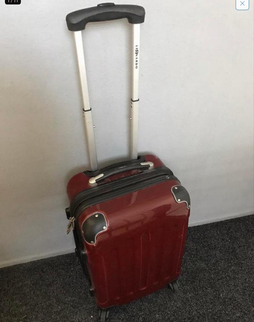 Leonardo Koffer - Handbagage - Rood - 52x35x25 cm, Ophalen, Gebruikt, 50 tot 60 cm, Hard kunststof