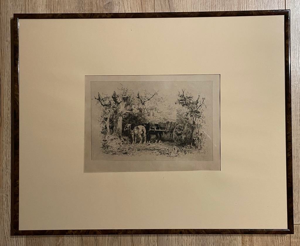 Originele ets - 1875  - Jules Jacques Veyrassat 22x14,5, Ophalen