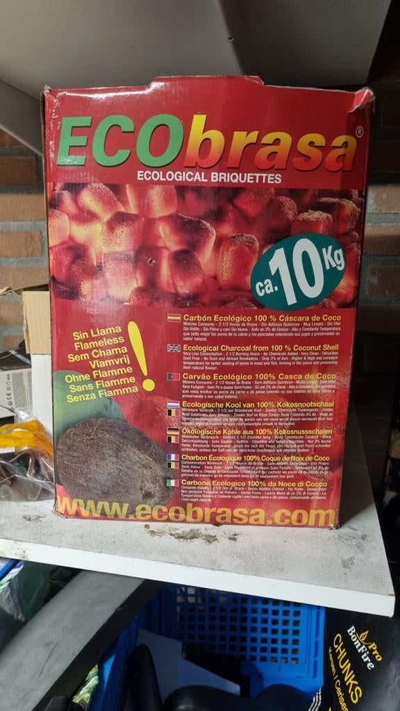 Ecobrasa Ecologische Briketten - 5 kg Kokosnootschaal, Tuin en Terras, Houtskoolbarbecues, Ophalen, Gebruikt, Ecobrasa