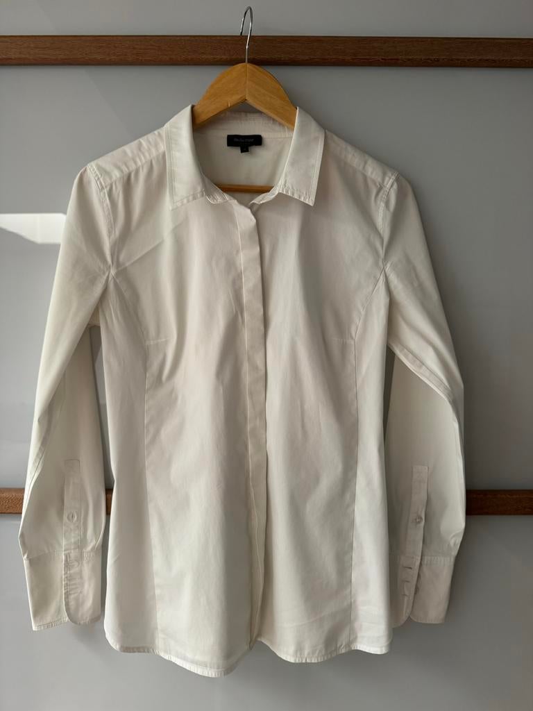 Witte getailleerde blouse Claudia Strater, Kleding | Dames, Ophalen of Verzenden, Zo goed als nieuw, Maat 38/40 (M), Wit