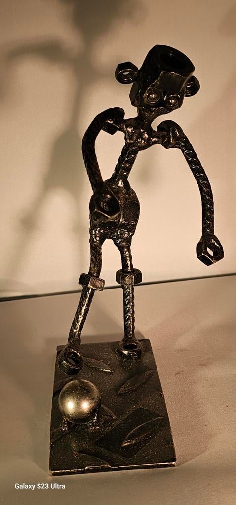 Uniek metalen kunstwerk: De Voetballer, Ophalen of Verzenden