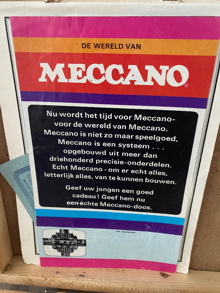 Vintage grote houten kist meccano, boekjes, schroeven, Ophalen