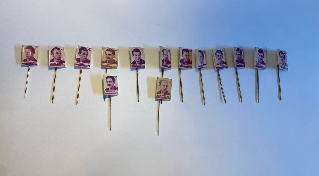 Vintage PSV Memorabilia - Jaren 60 (o.a. Hoenen, Giezen), Ophalen of Verzenden, Gebruikt, Sport, Speldje of Pin